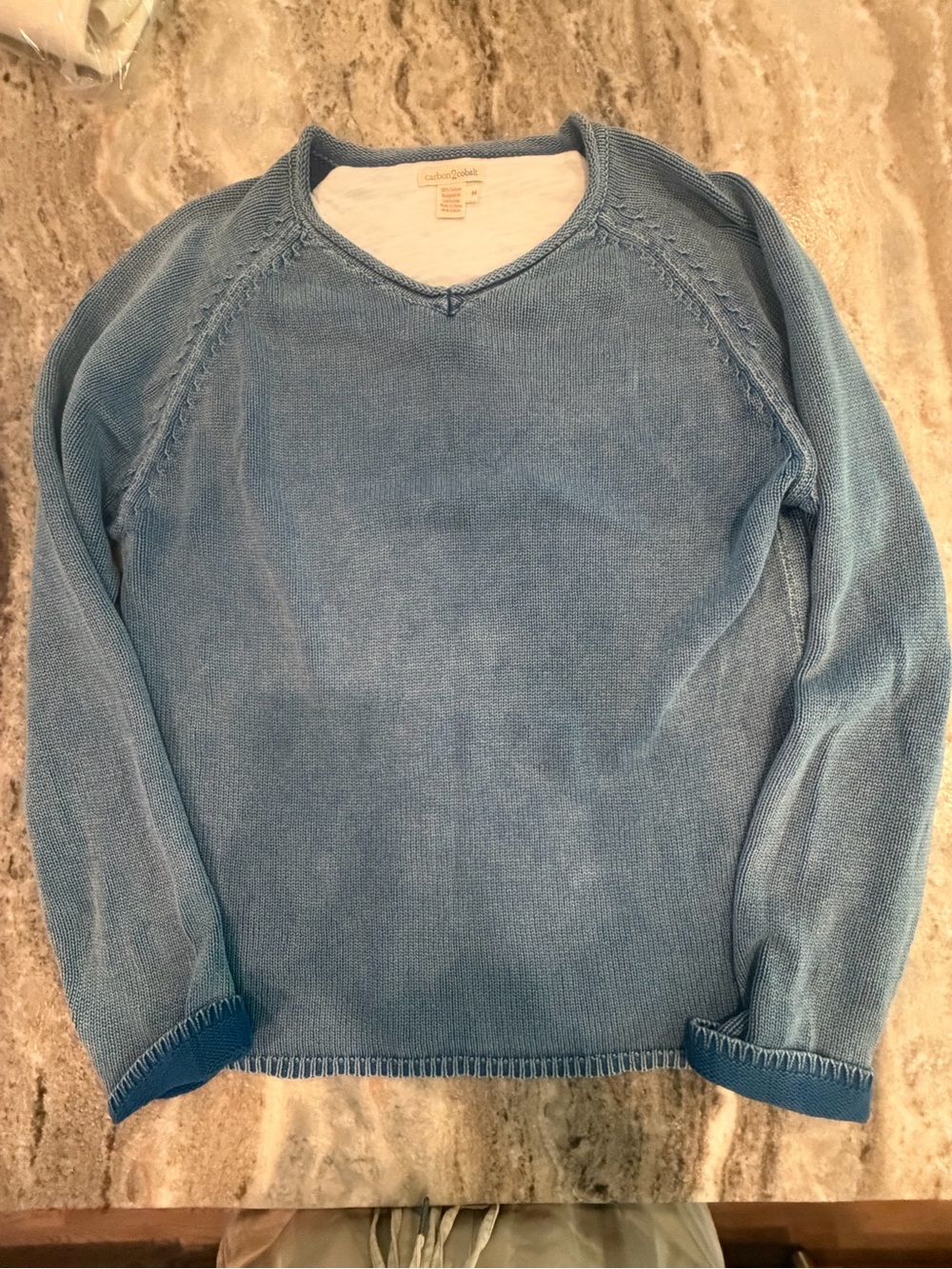 Carbon 2 Cobalt Sweater Mens Medium Blue Sweatshirt. Nautical, Preppy, Beach EUC